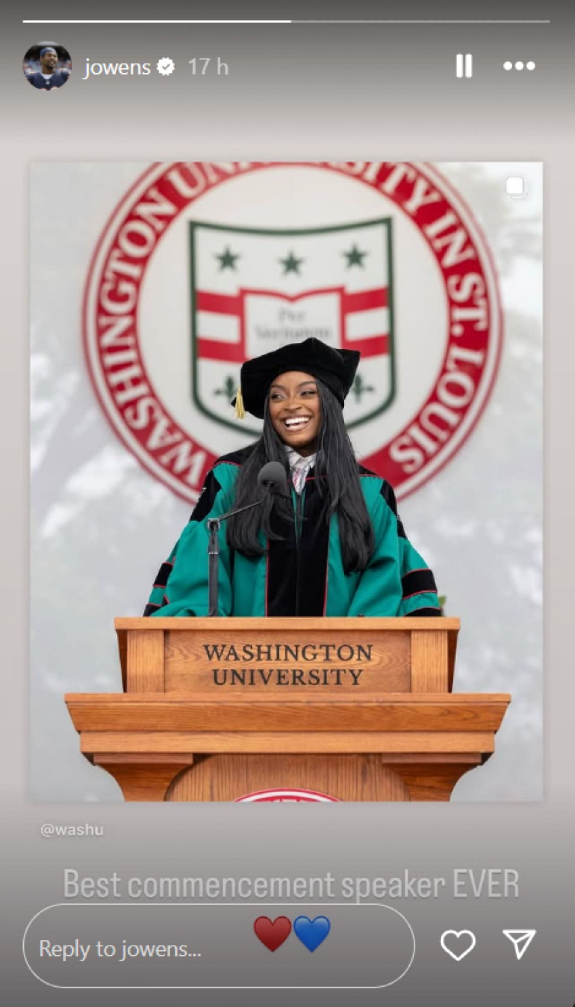 Simone Biles' husband praises her; Instagram - @jowens